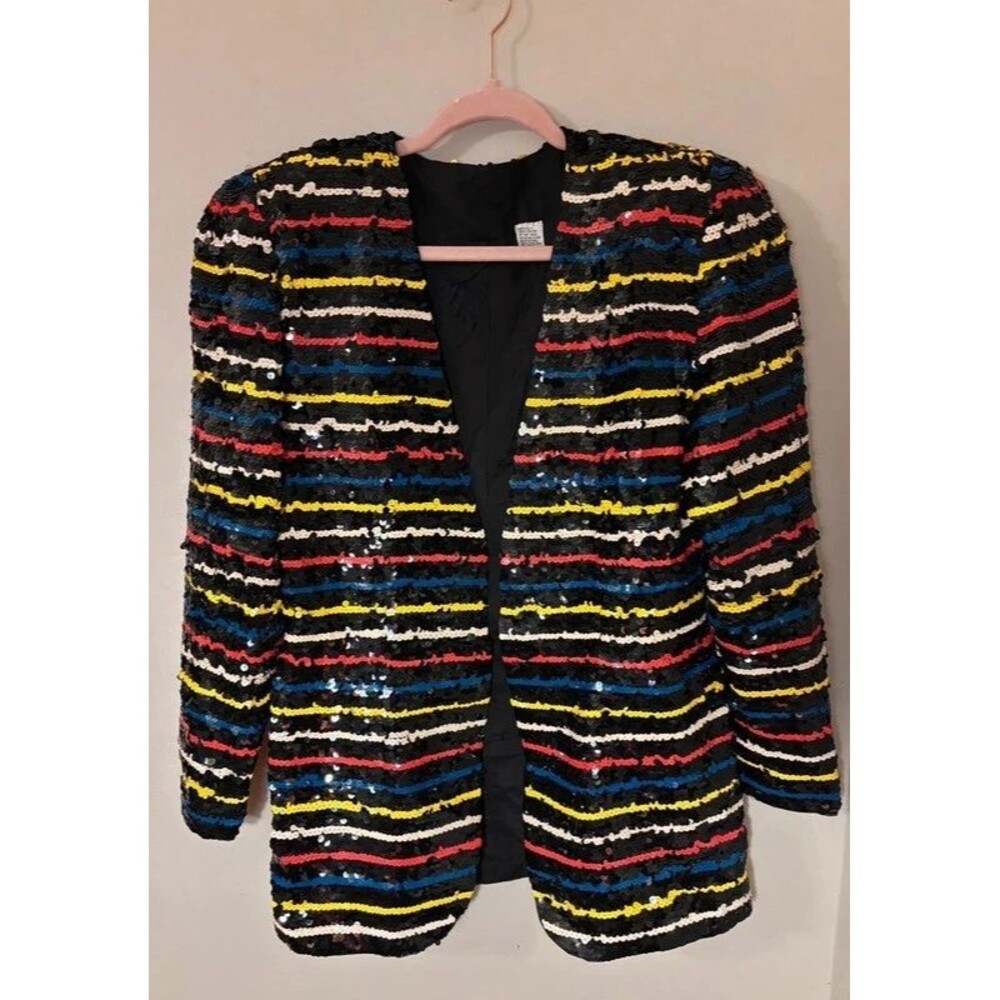 Vintage 80s 90s Sequin Jacket Tagged Size 10 (Modern Small est Size 6)